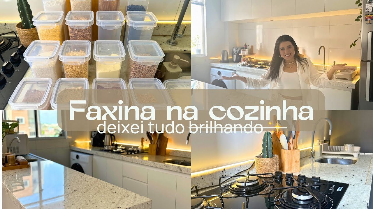 GERAL NA COZINHA | organizando as compras no Armário, limpeza pesada | Meus novos Potes herméticos✨✨