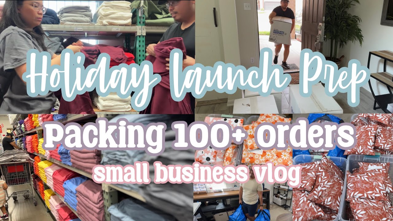SMALL BUSINESS VLOG 03: Holiday Launch Prep, Week in the life, Packing over 100 orders