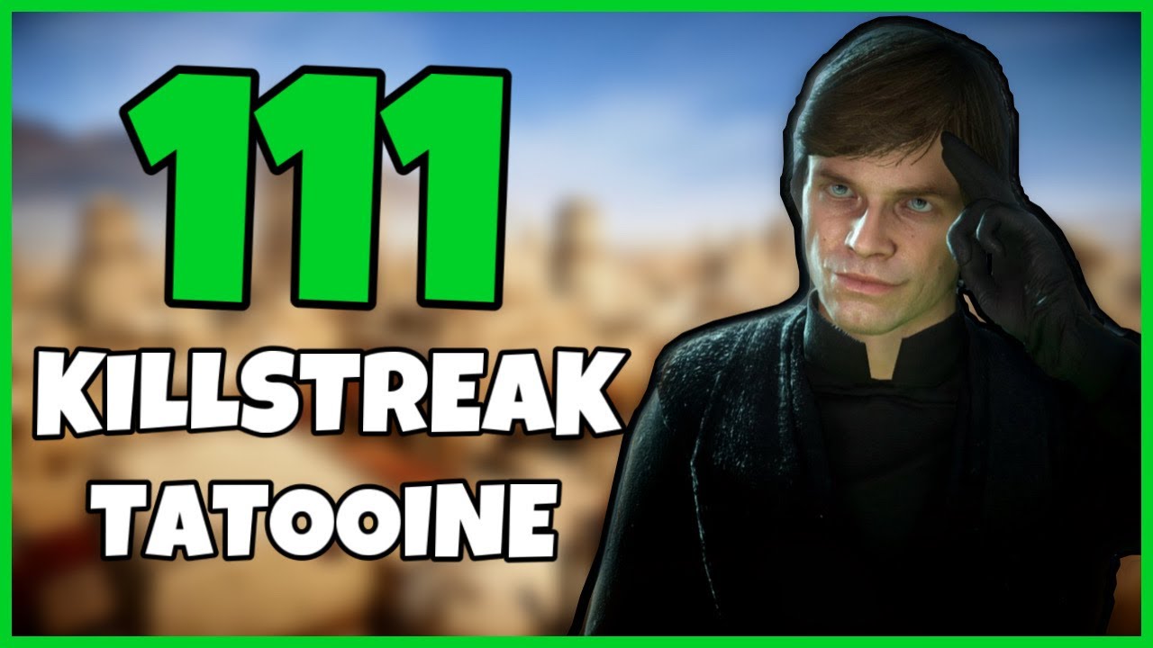 Star Wars Battlefront 2 - Luke Skywalker 111 Killstreak/Gameplay! (Tatooine)