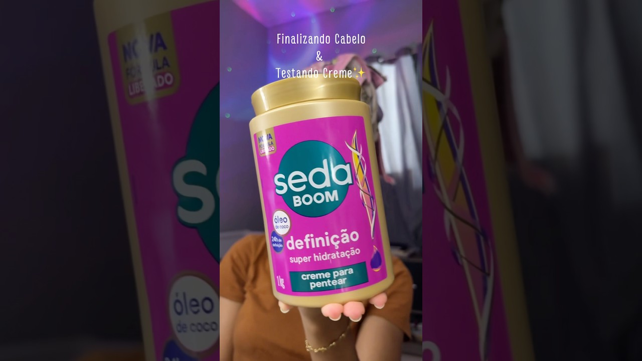 Testando creme Seda Boom 💖 | #cabelocacheado #cabelocrespo #finaliza&ccedil;&atilde;ocachos