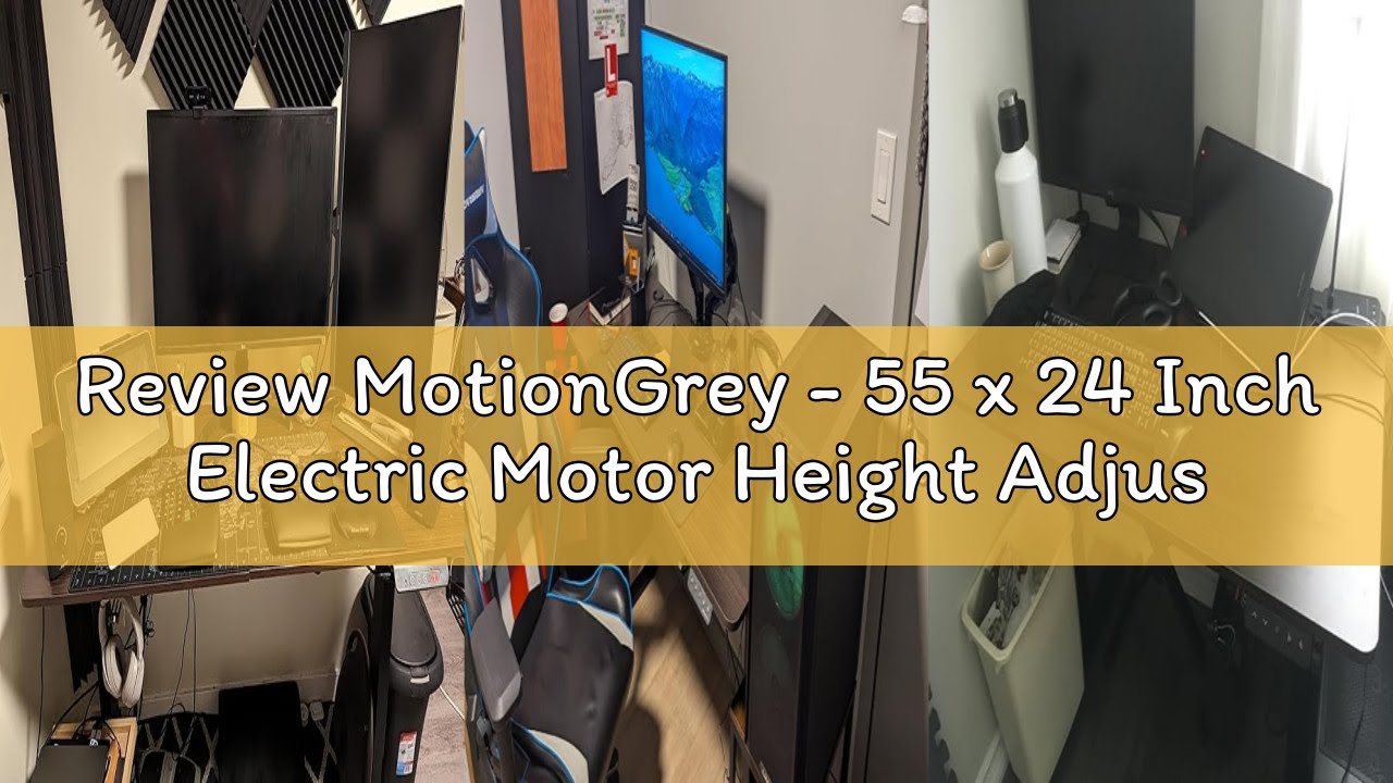 Review MotionGrey - 55 x 24 Inch Electric Motor Height Adjustable Standing Desk, Office Ergonomic St