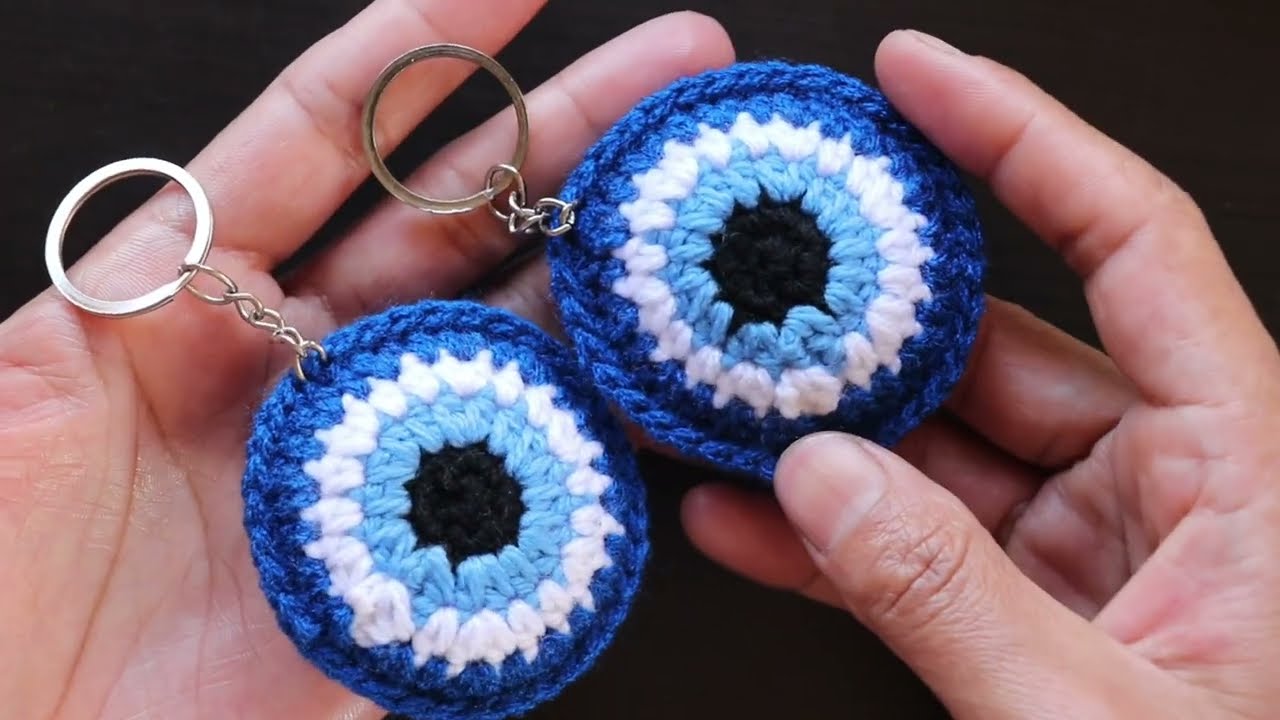 How to Crochet an Evil Eye Keychain | Cute & Easy DIY Tutorial