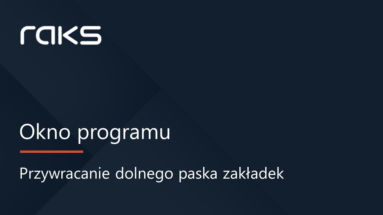 Przywracanie dolnego paska zakładek w programie RAKSSQL