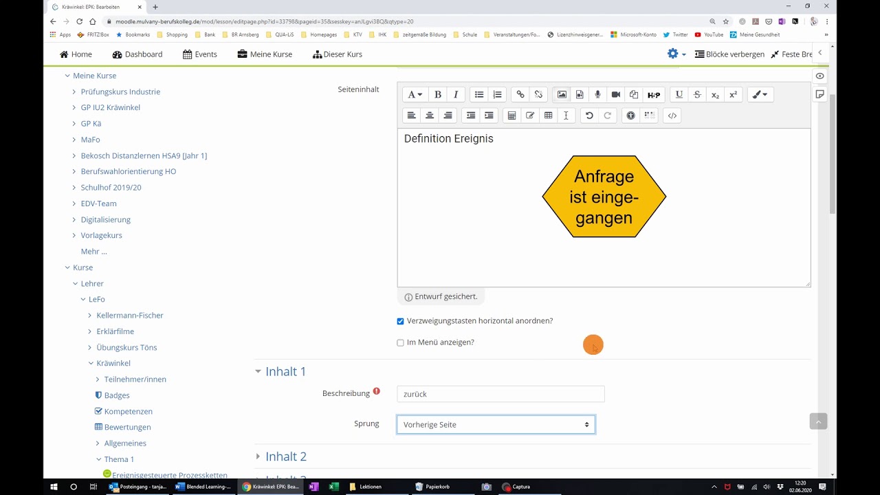moodle: Lektionen erstellen Teil 1 - fertiger Lernpfad