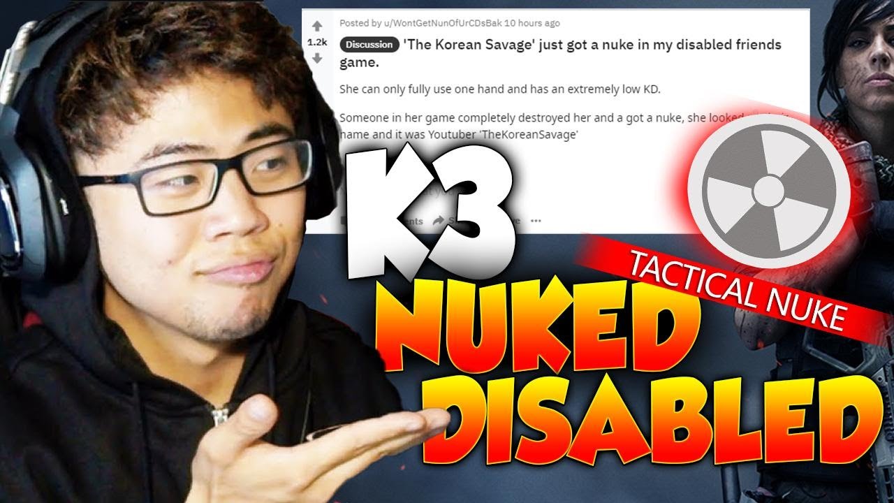 Korean Savage Nuked DISABLED GIRL GAMER in Modern Warfare...