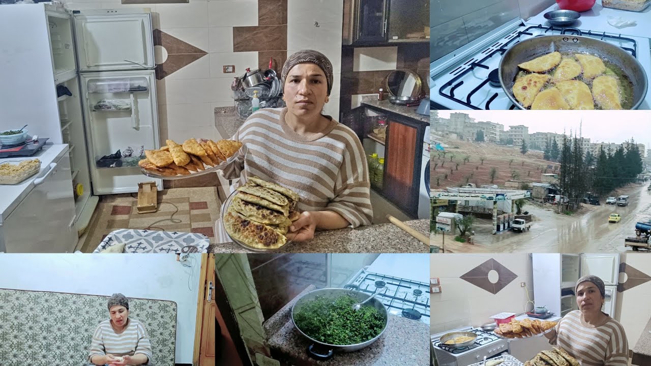 شوفو شو طبخت اليوم عالافطار  سمبوسك رز وخبزه🥟🥟🥟