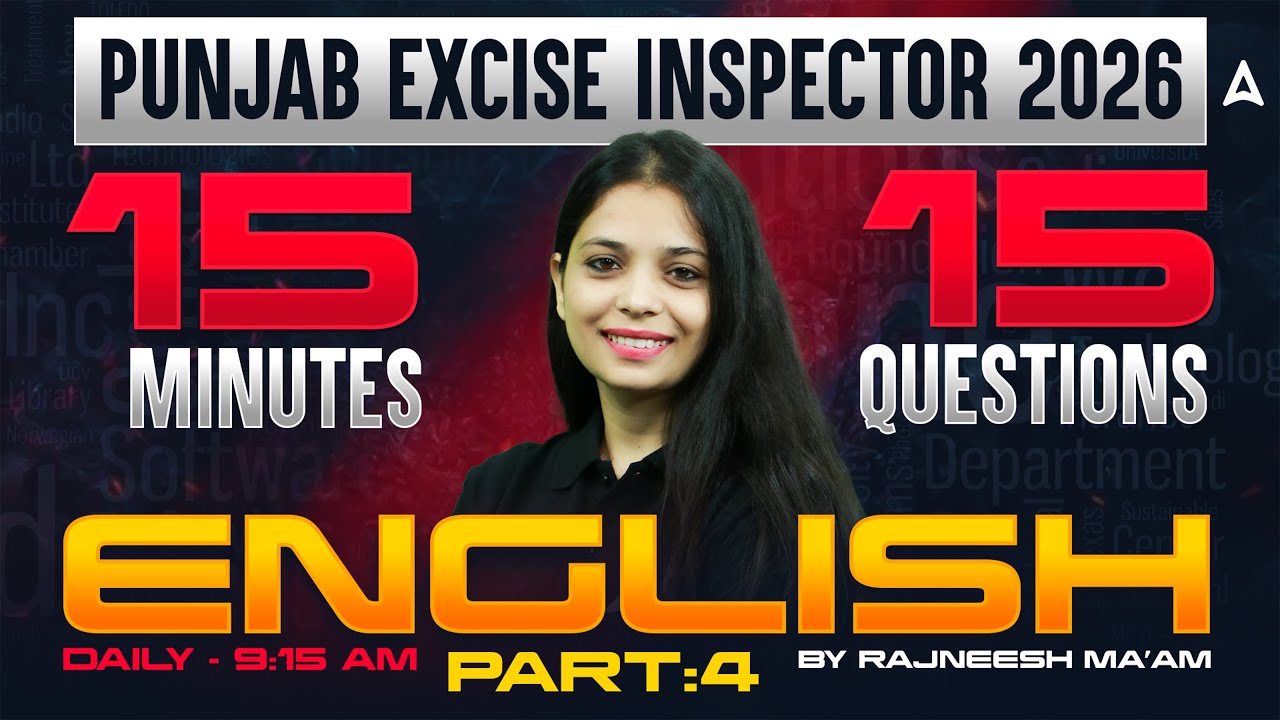 PSSSB Excise Inspector Classes | Excise Inspector English Important Questions | By Rajneesh Mam #4