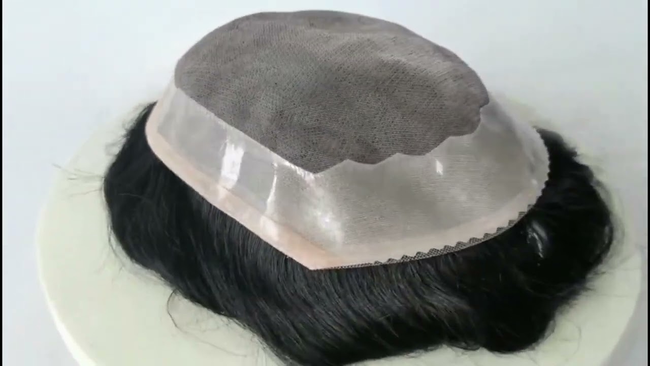 Mens Toupees Fine Mono 1'' Poly Coating Mens Hairpieces Human Hair Systems For Men Hair Units