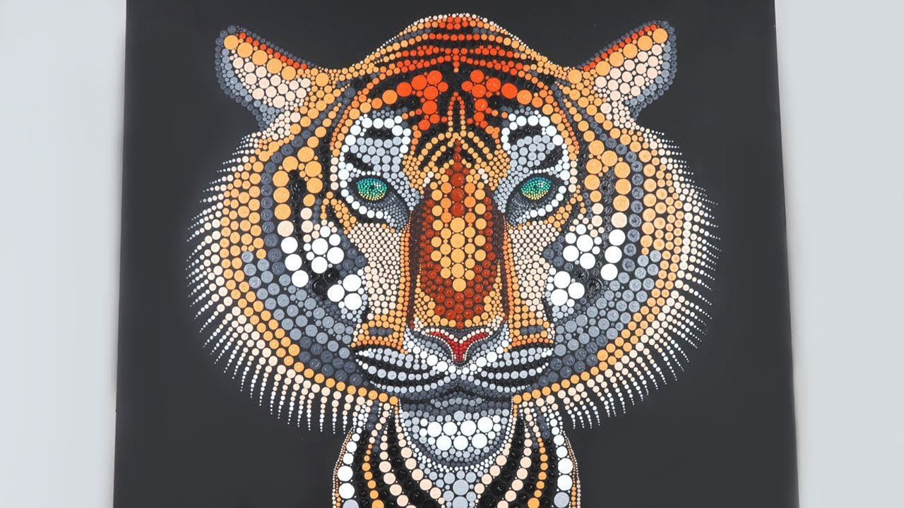 Dotted animal painting: tiger