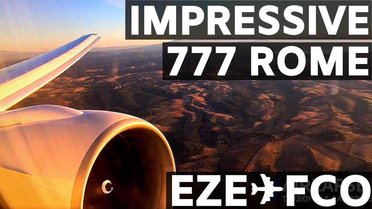 ALITALIA 777 IMPRESSIVE LANDING IN FIUMICINO | Buenos Aires EZE ✈ Rome FCO