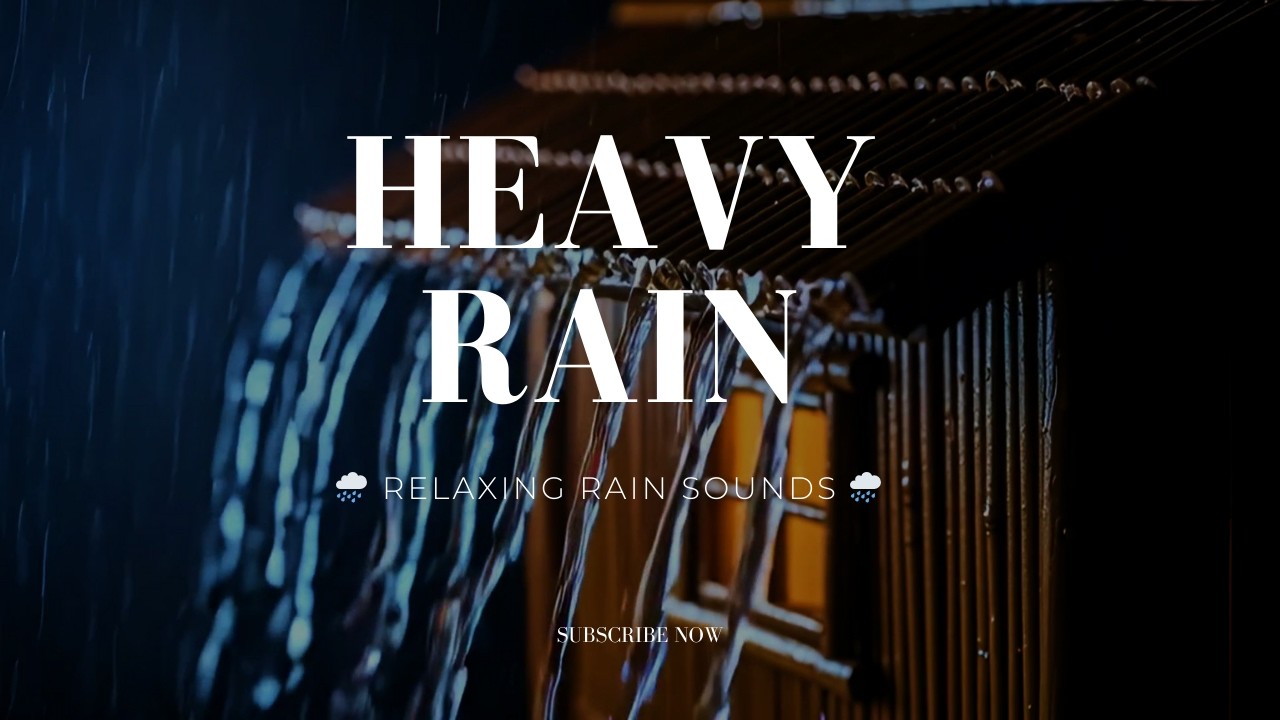 Heavy Rain on Bamboo Hut Roof 🌧️ Instant Sleep in 5 Minutes  Relaxing Rain Sounds for Insomnia