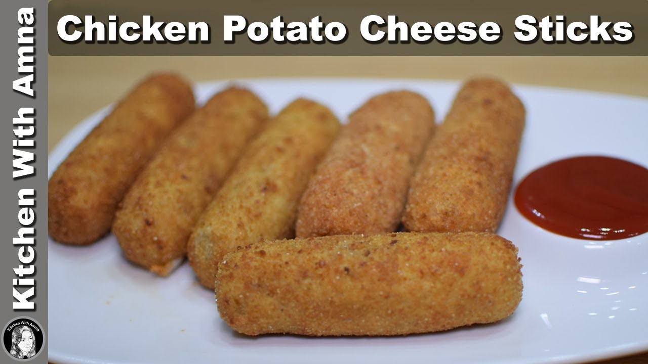 Chicken Potato Cheese Sticks - Easy Snacks Recipes - Kitchen With Amna