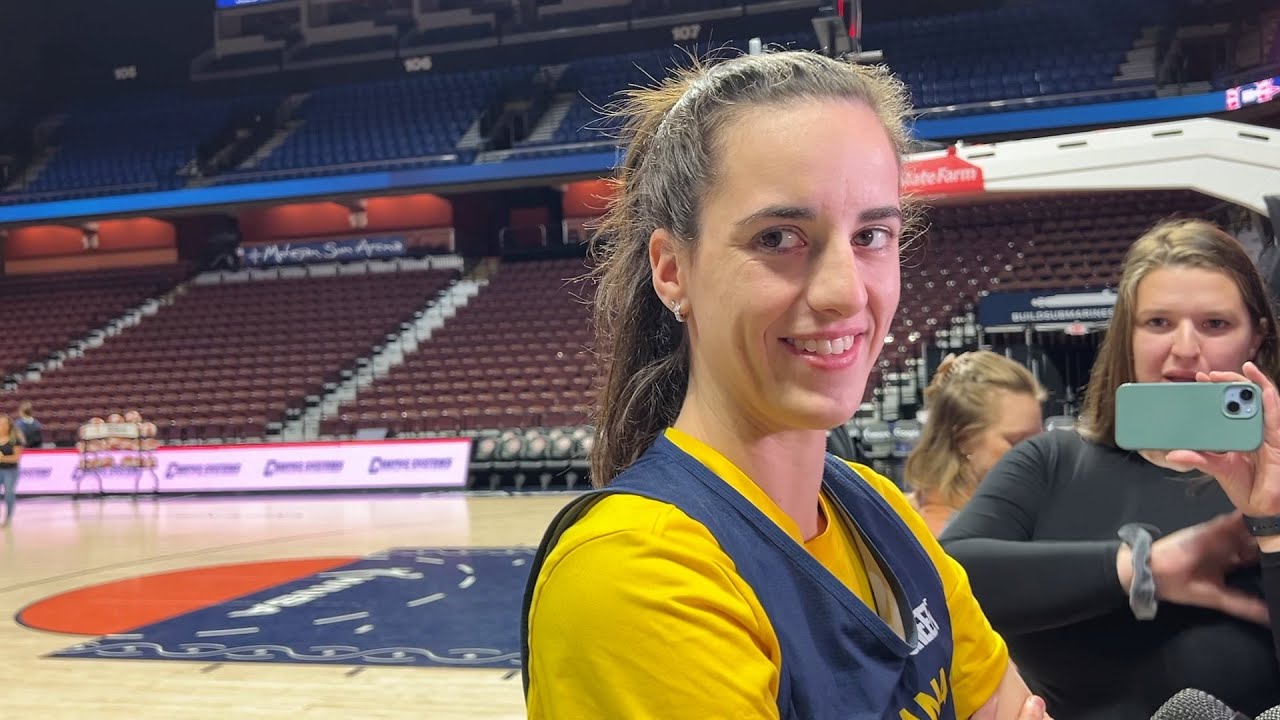 Caitlin Clark, Kelsey Mitchell, Lexie Hull before practice — on Game 1 loss, facing elimination game