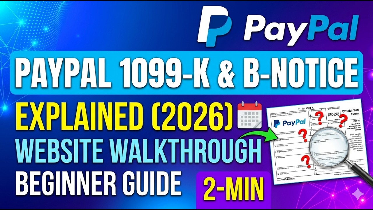 PayPal 1099 K and B Notice Explained 2026 Website Walkthrough & Beginner Guide 2 Min