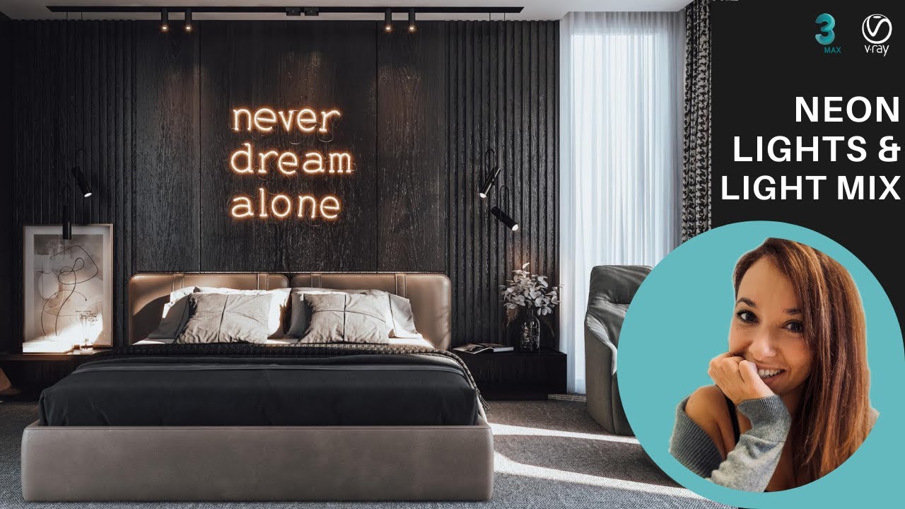 Neon Lighting | VRay Mesh Light | VRayLightMix | Glare effect