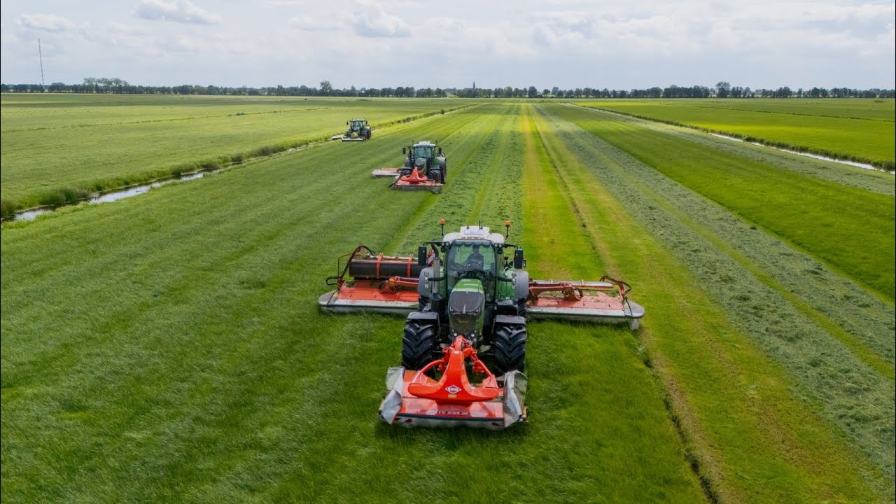 Maaien | 3x Fendt + Maaicombinatie | Kaasboerderij Verweij