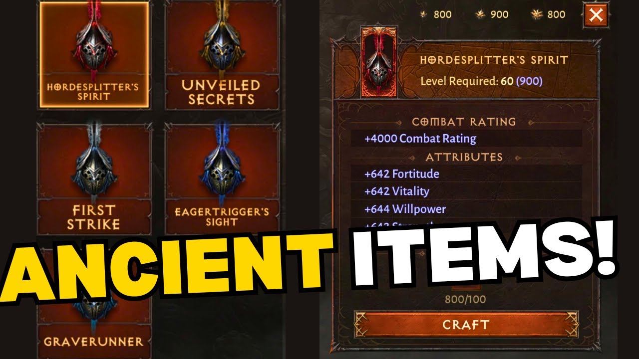 Древние легендарные предметы: всё, что ВАМ нужно знать [Diablo Immortal]