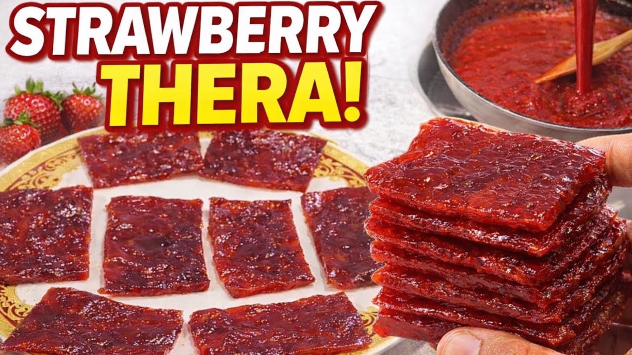 എളുപ്പത്തില്‍ തെര ഉണ്ടാക്കാം |തെര |Strawberry Leather|Thera|Strawberry Thera|Strawberry Candy•