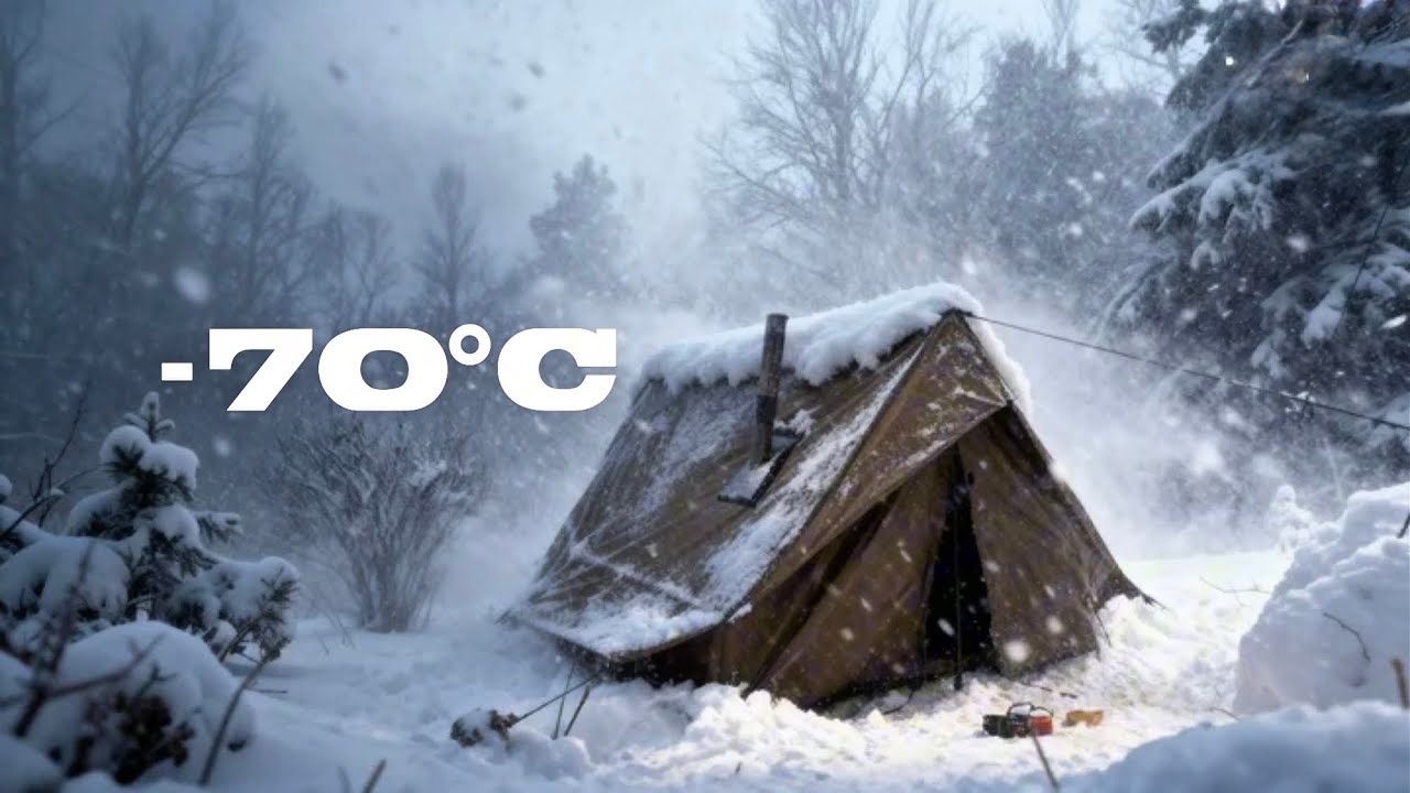 I Survived a -70&deg;C Blizzard in a Hot Tent |Extreme Off Grid Winter Life