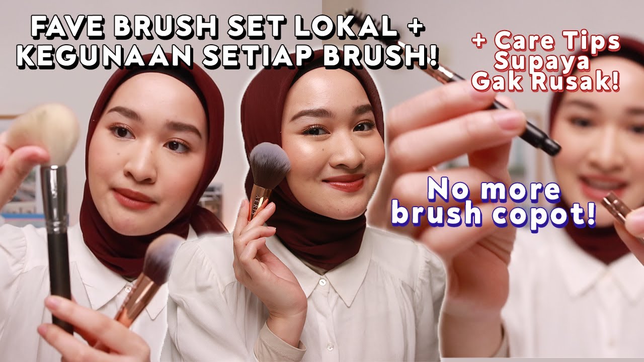 MAKEUP BRUSH LOKAL FAVORIT 2020 | Review Brush Set Lokal + Brush Care Tips!