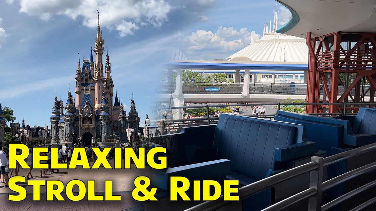 NEW!! Relaxing Stroll & Ride at Magic Kingdom - No Narration - Walt Disney World