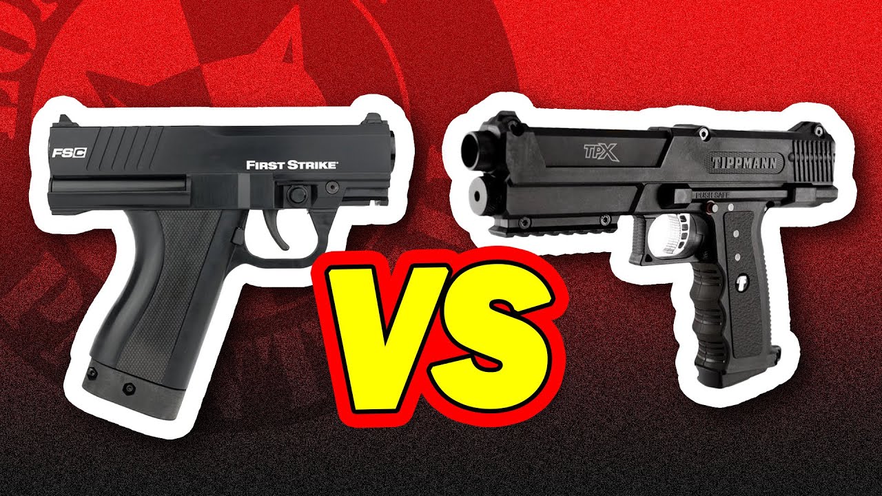 Сравнение маркеров для пейнтбола: пистолет First Strike FSC и пистолет Tippmann TiPX | Пейнтбол L...