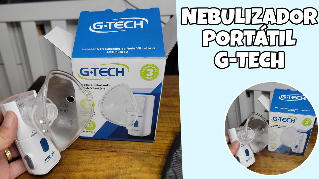 NEBULIZADOR E INALADOR PORTÁTIL DA MARCA G-TECH-SILENCIOSO