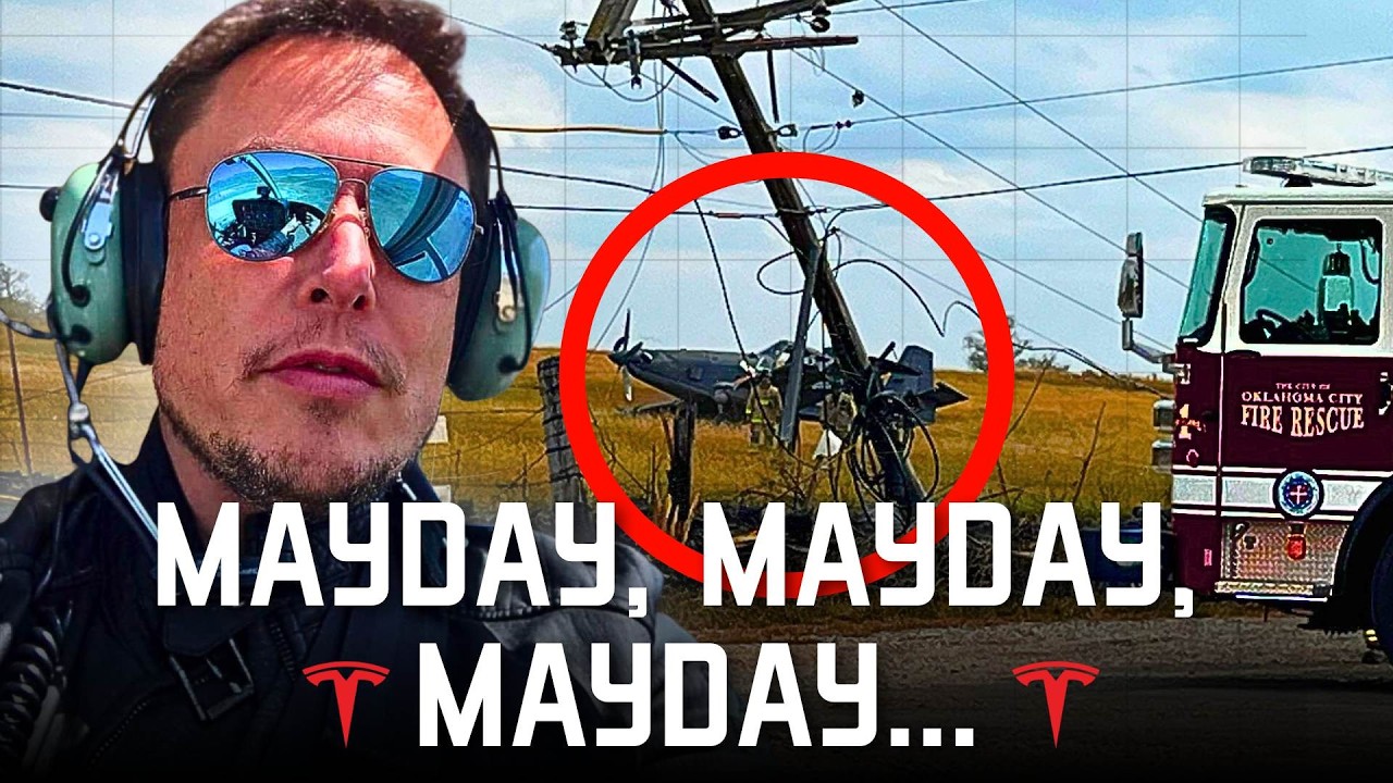 UN AVION DE COMBAT FONCE SUR UNE TESLA