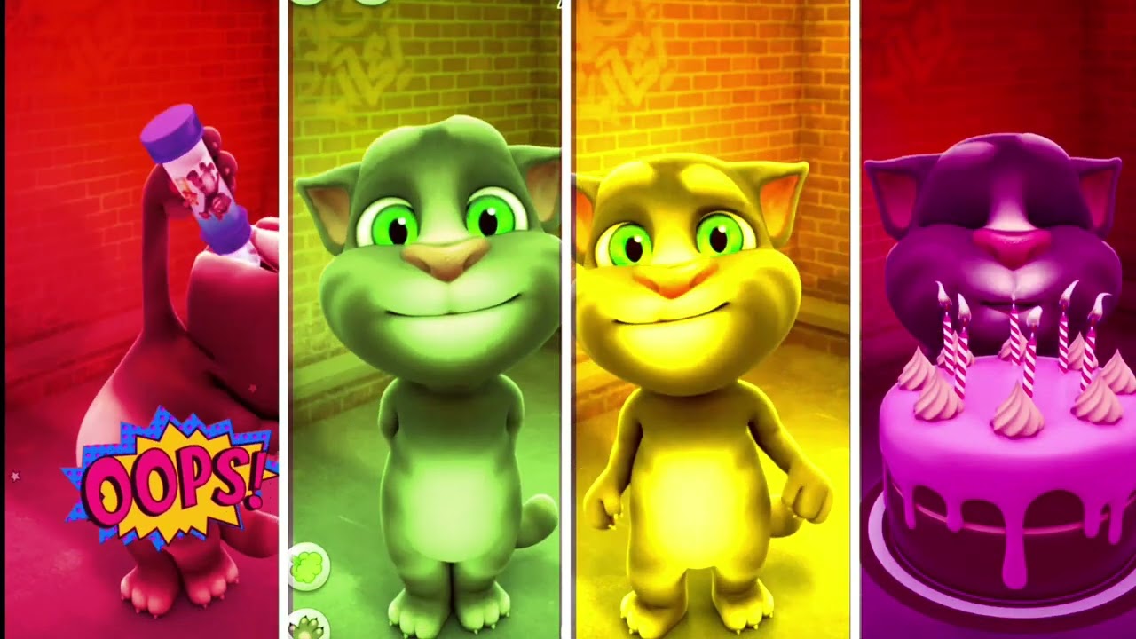 MY TALKING TOM FUNNY FAILS COLORS MOVEMENT