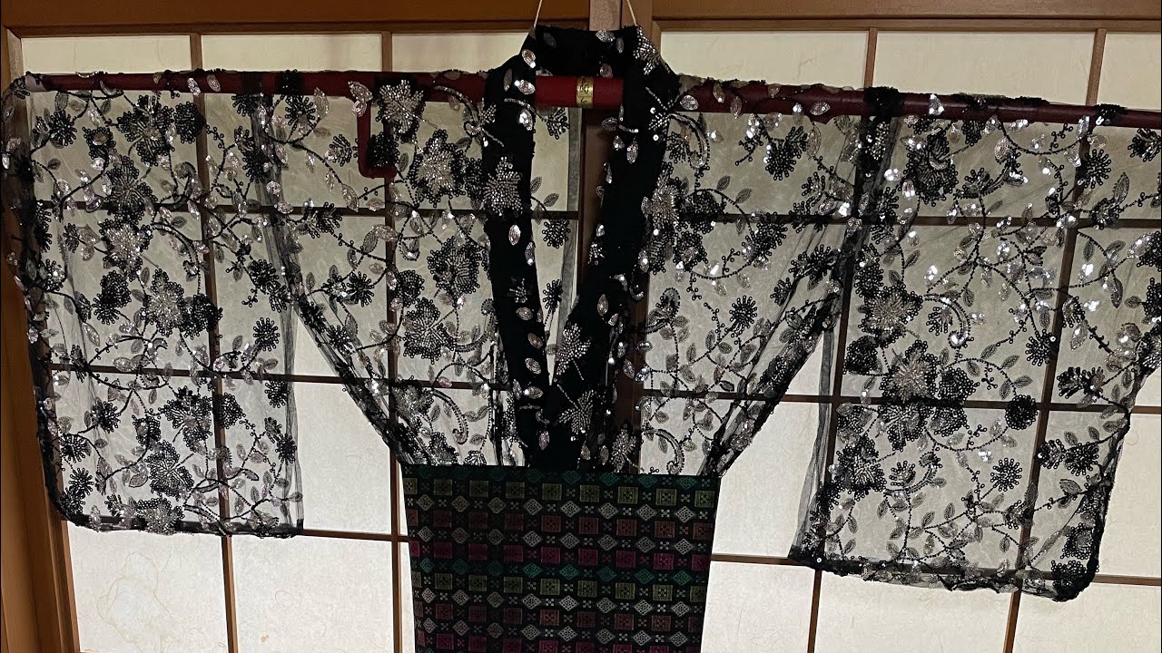 スケスケキラキラの着物？！インドビーズ刺繍生地でお着物作成！