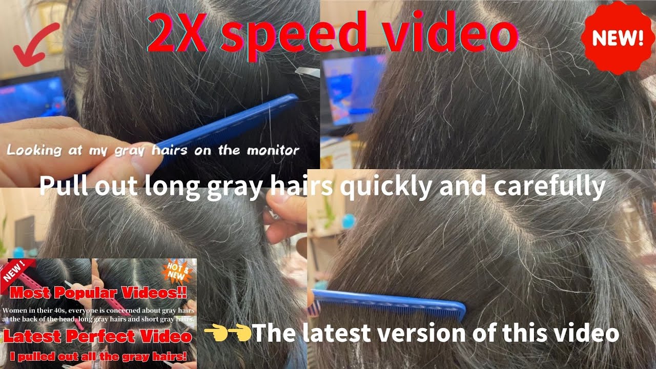 【latest work】2X/　Woman in her 40s, concerned about long and short gray hairs at the back of her head