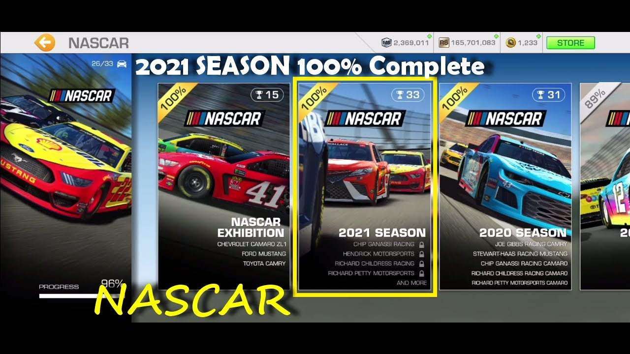 Real Racing 3 NASCAR 2021 SEASON 100% Complete