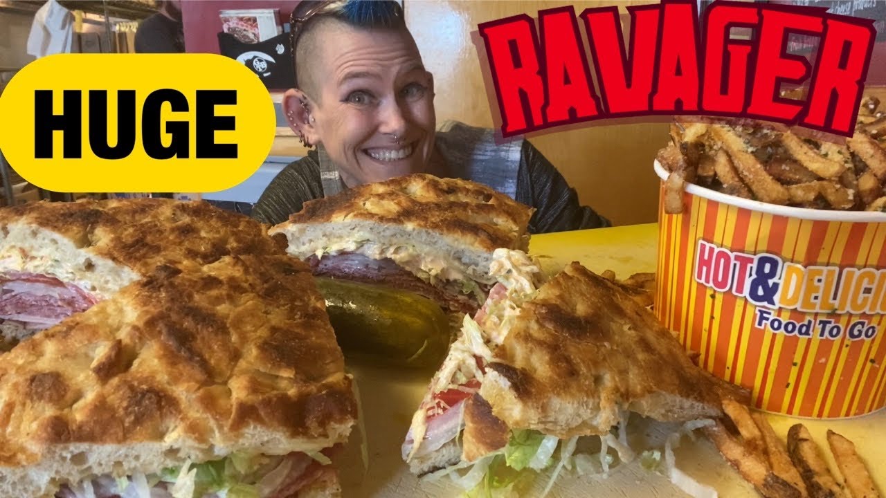 RAVAGE DELI “RAVAGER” CHALLENGE | HUGE DELI SANDWICH | MOM VS FOOD
