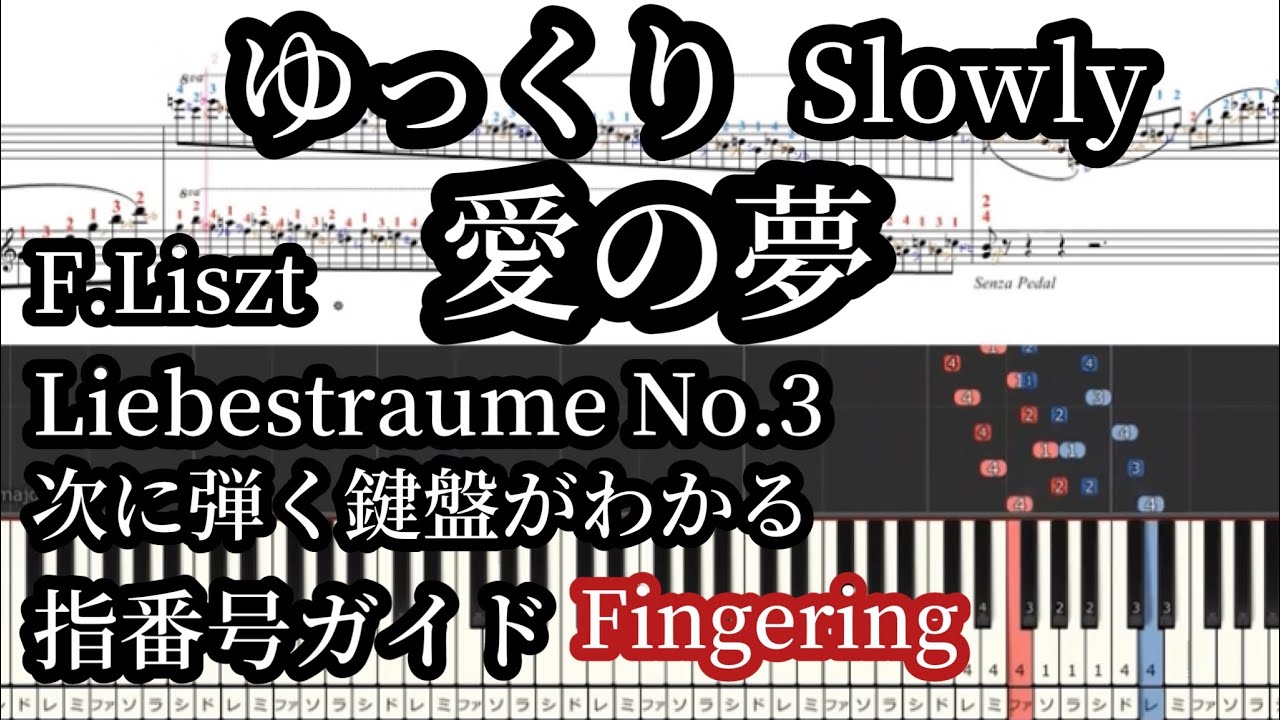 Liebestraume No.3 Liszt Медленный темп Фортепианная аппликатура/с нотами