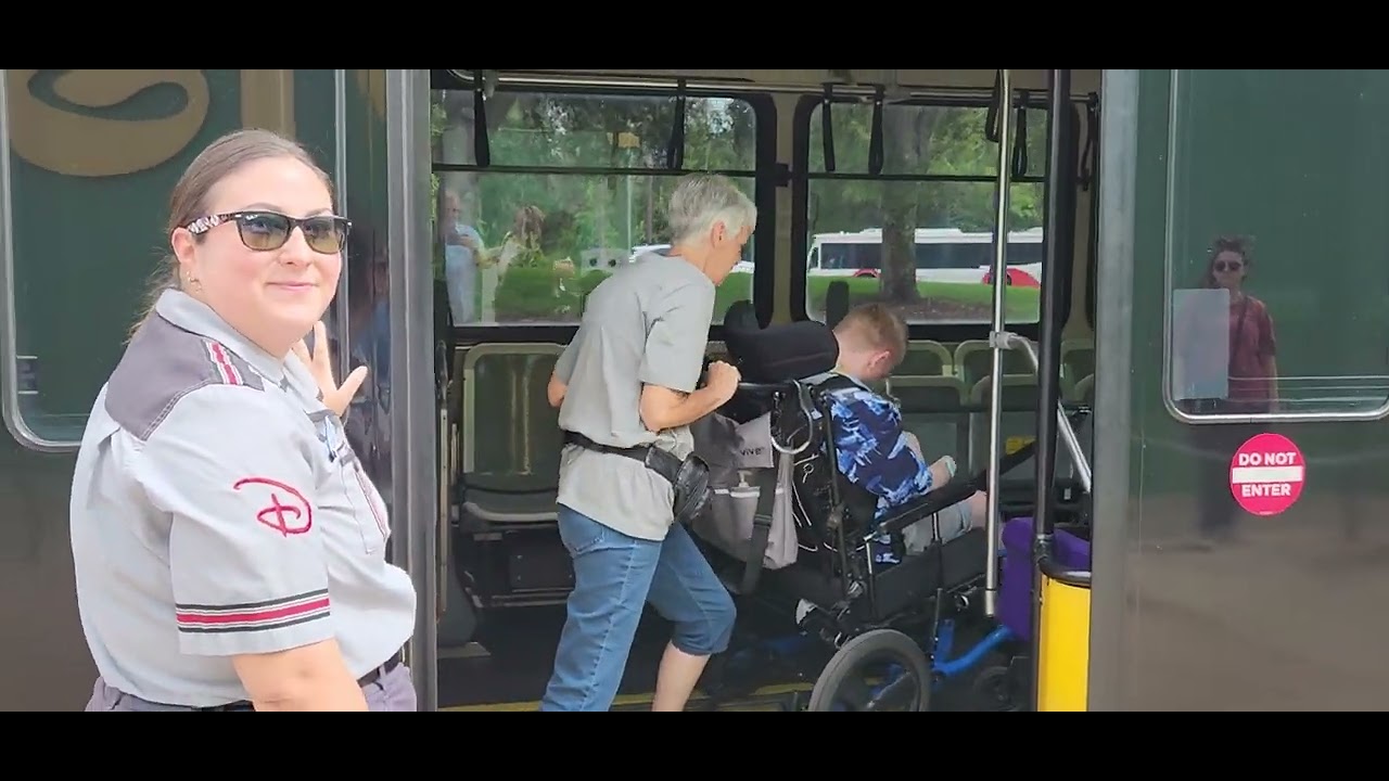 Sam takes bus back to Hollywood Studios from All Star Resort at Disney World @onthatnote