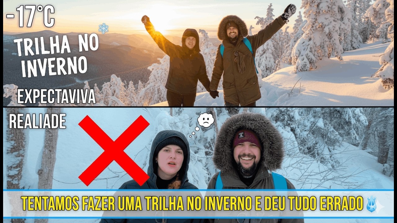 DESISTIMOS! 🥶 Trilhas no Canadá a -17°C (O Victor não aguentou!)