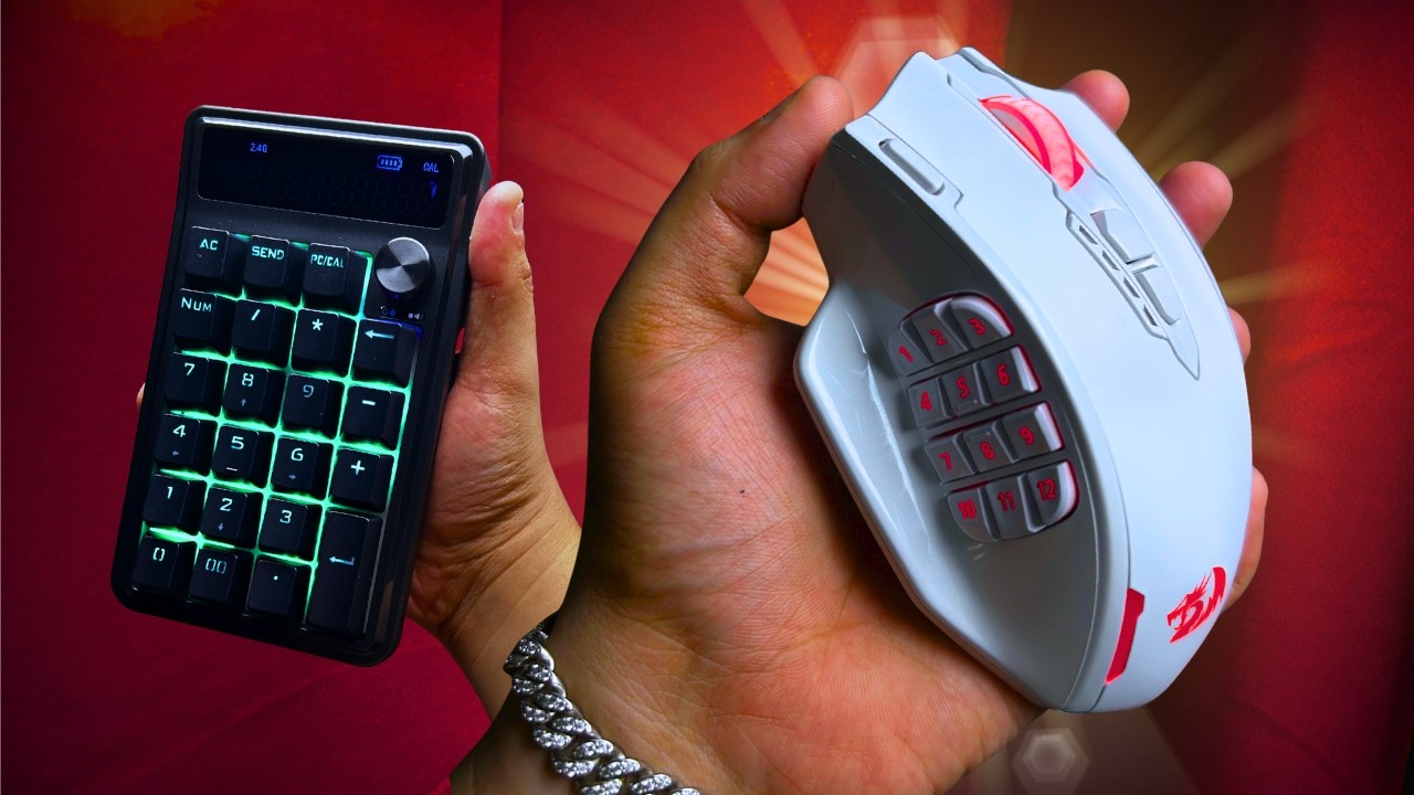 Клавиатура на мыши | Беспроводная игровая мышь Redragon Impact Elite M913 PAW3395 + чехол Cove K733