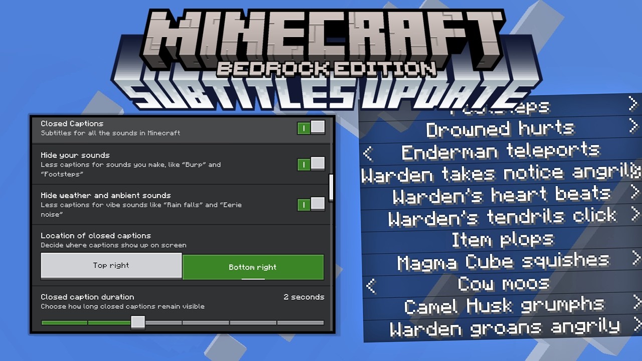 Это масштабное обновление для Bedrock-версии&hellip; Улучшены субтитлы + анонс плаща!