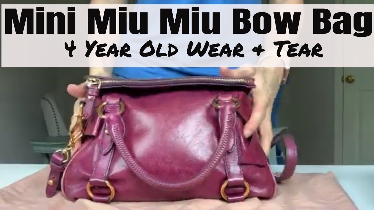 Mini Miu Miu Bow bag review and wear and tear (4 year old bag) includes Mod Shots