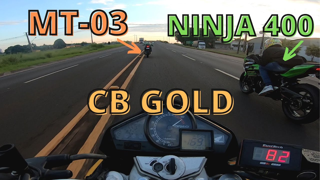 MT-03 vs CB 343CC vs NINJA 400 - AS 2 CILINDRO ANDA DEMAIS...