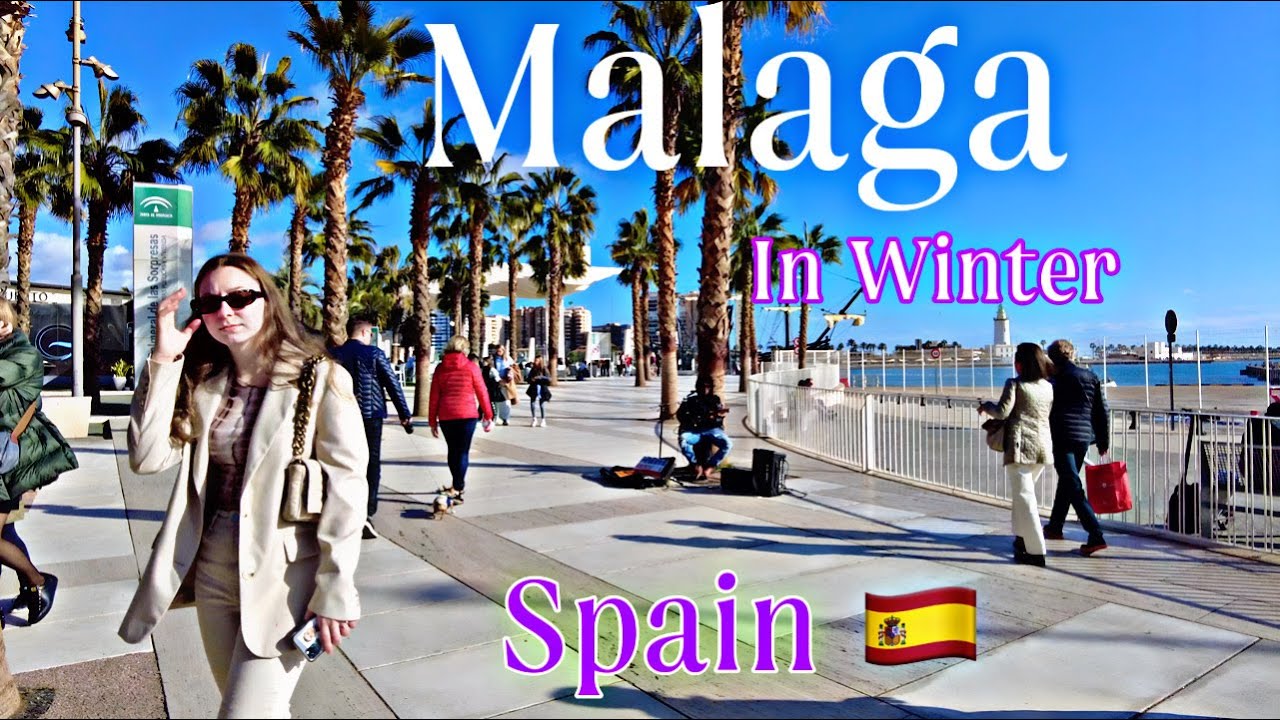 MALAGA Spain 🇪🇸 - Port Walk - Winter 2023 - Beautiful Town for the Weekend - 4 K 60fps HDR Walking