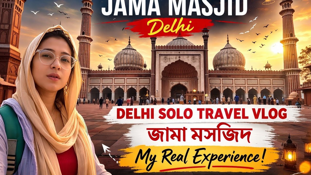 Delhi Jama Masjid Travel Vlog | Solo Travel | দিল্লী জামা মসজিদ |