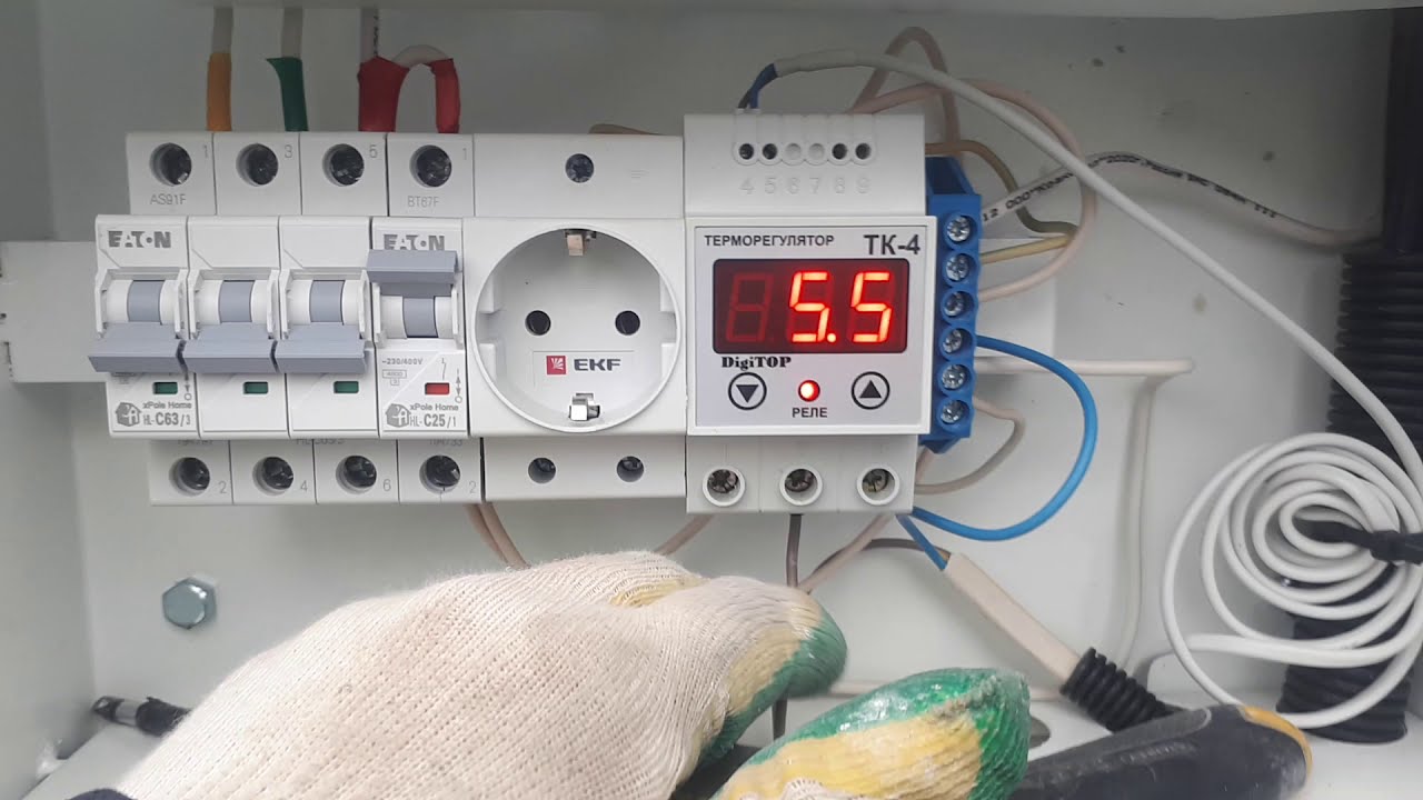 Регулятор температуры в щит на DIN-рейку. DigiTop TK-4 16A