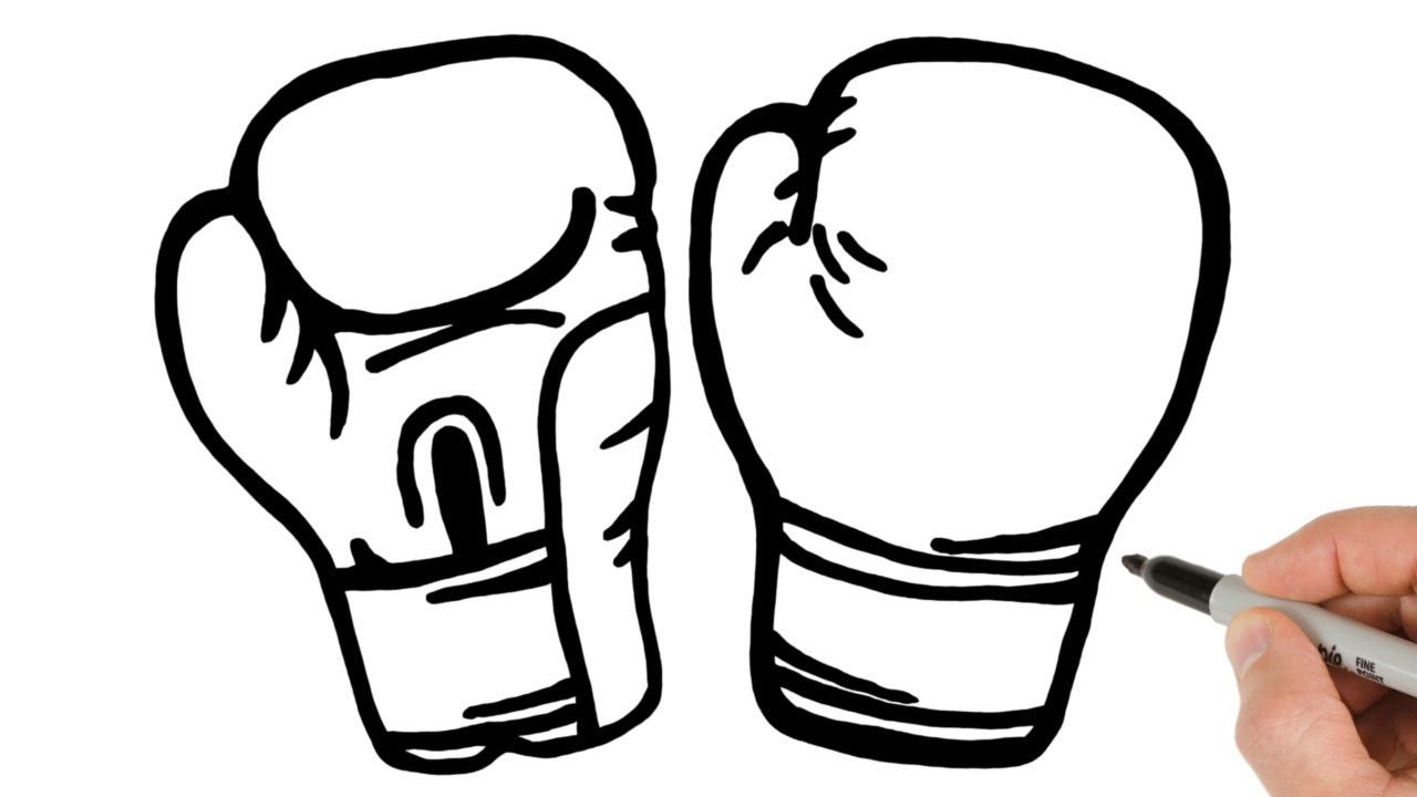 How to Draw Boxing Gloves | Easy Sport Stuff Drawings