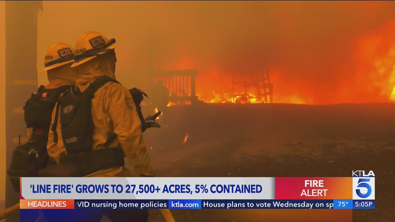 Line Fire burns nearly 28,000 acres in Southern California