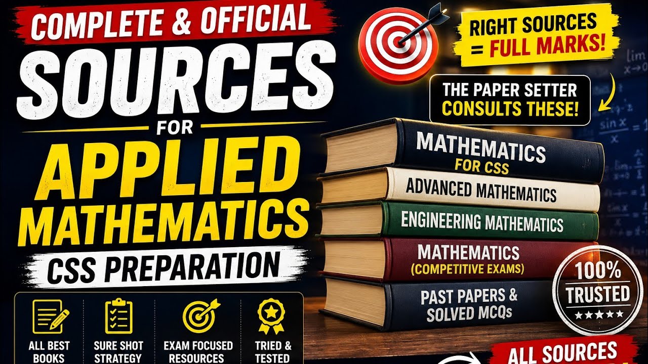 Books/ Sources for CSS Applied mathematics| Books along with chapters to work on 📚📖 🗞️