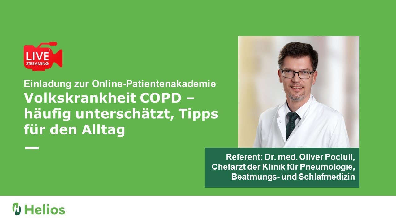Online-Patientenakademie: Volkskrankheit COPD häufig unterschätzt, Tipps für den Alltag