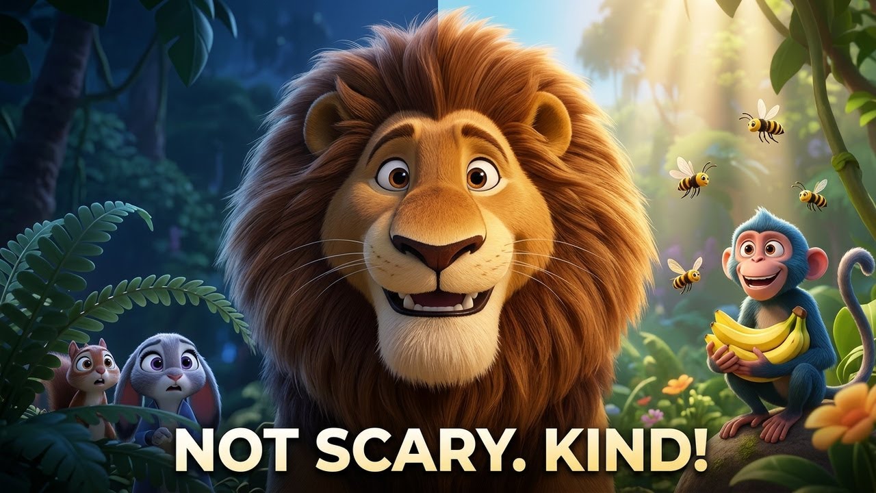 The Kind Lion Story | Moral Story for Kids | Animated Kids Story
