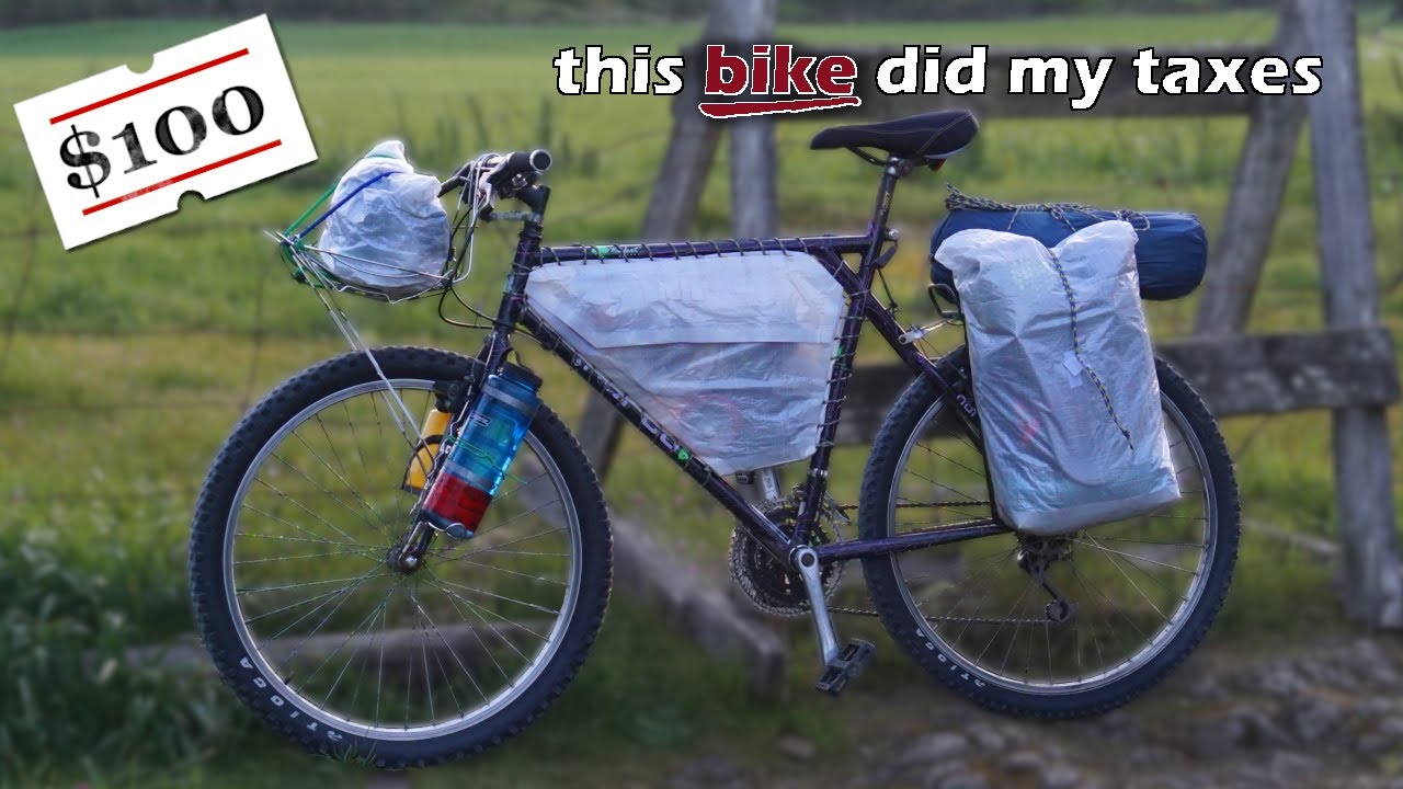 making a bike-pack rig for $100 then riding it with no plan