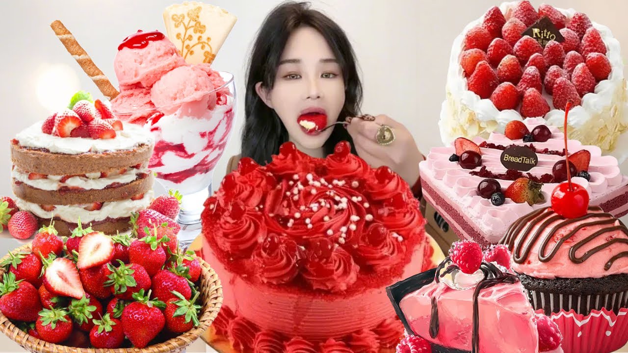 Asmr🍰Eating Red Velvet Cheesecake🍰 (Soft And Waxy Sound) 크림丨먹방丨Mukbang丨Satisfying丨Eatings